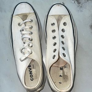 White and Cream platform converse , low top W8.5